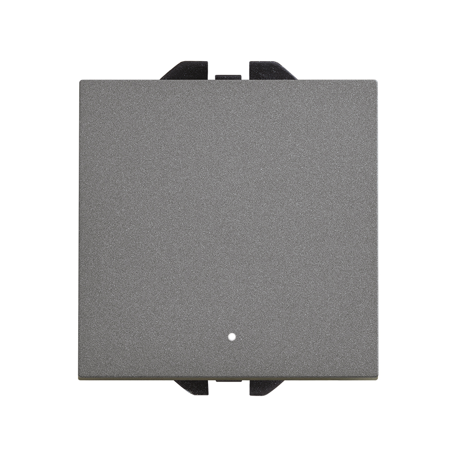 Neutral push-button switch 10A 230V~ with built-in light and fast terminal connection system titanium Simon 270