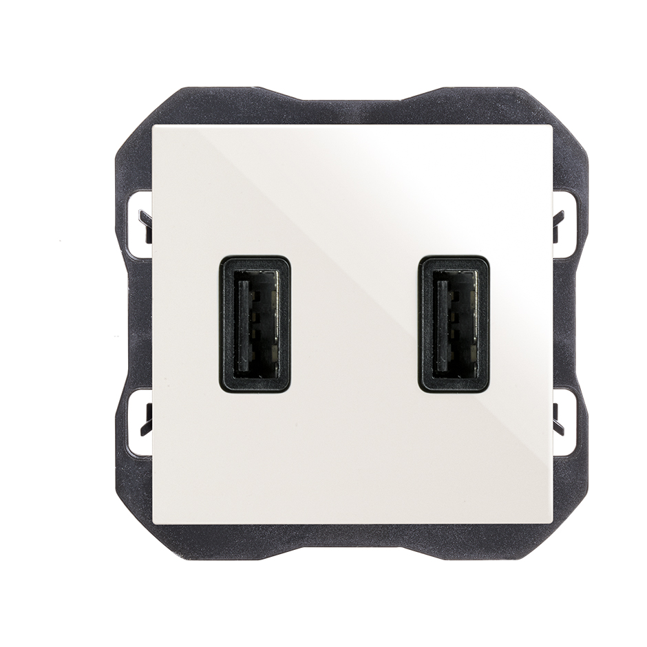 Cargador USB doble 3,1A con smartcharge tipo A blanco Simon 270