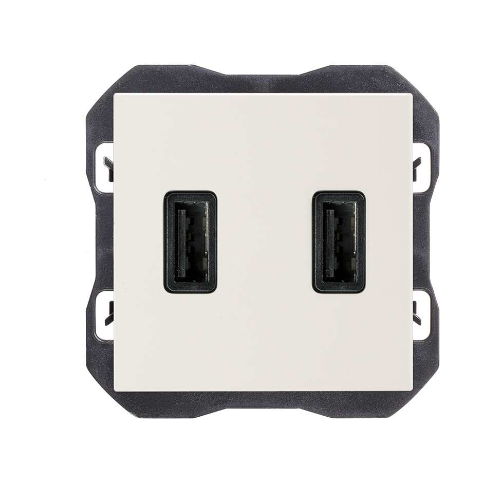 Cargador USB doble 3,1A con smartcharge tipo A blanco mate Simon 270