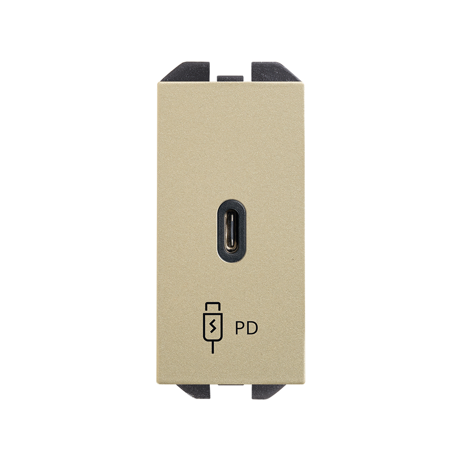 Carregador USB C 20W Power Delivery champanhe Simon 270