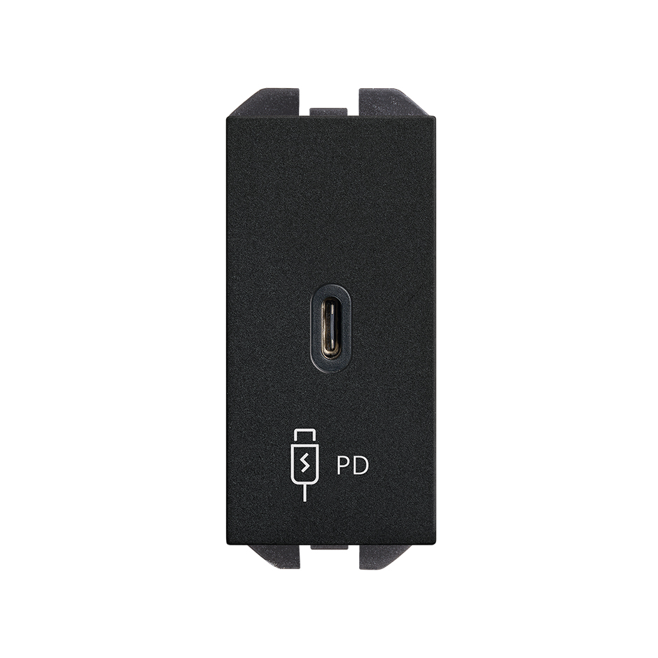 Cargador USB C 20W Power Delivery negro mate Simon 270