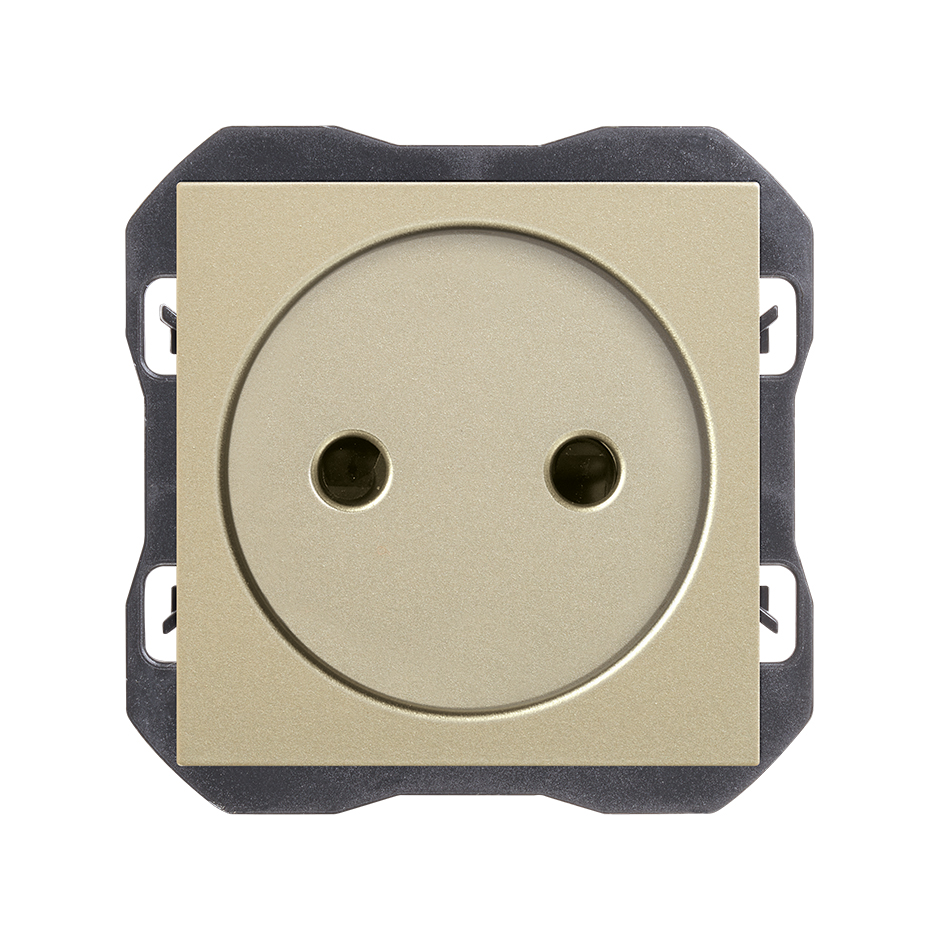 Two-pole socket outlet 16A 250 V~ with screw terminal connection system champagne Simon 270