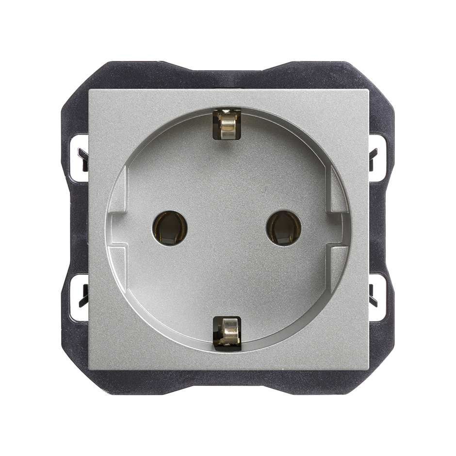 Base de enchufe schuko 16A 250 V~ con sistema de embornamiento a tornillo aluminio Simon 270