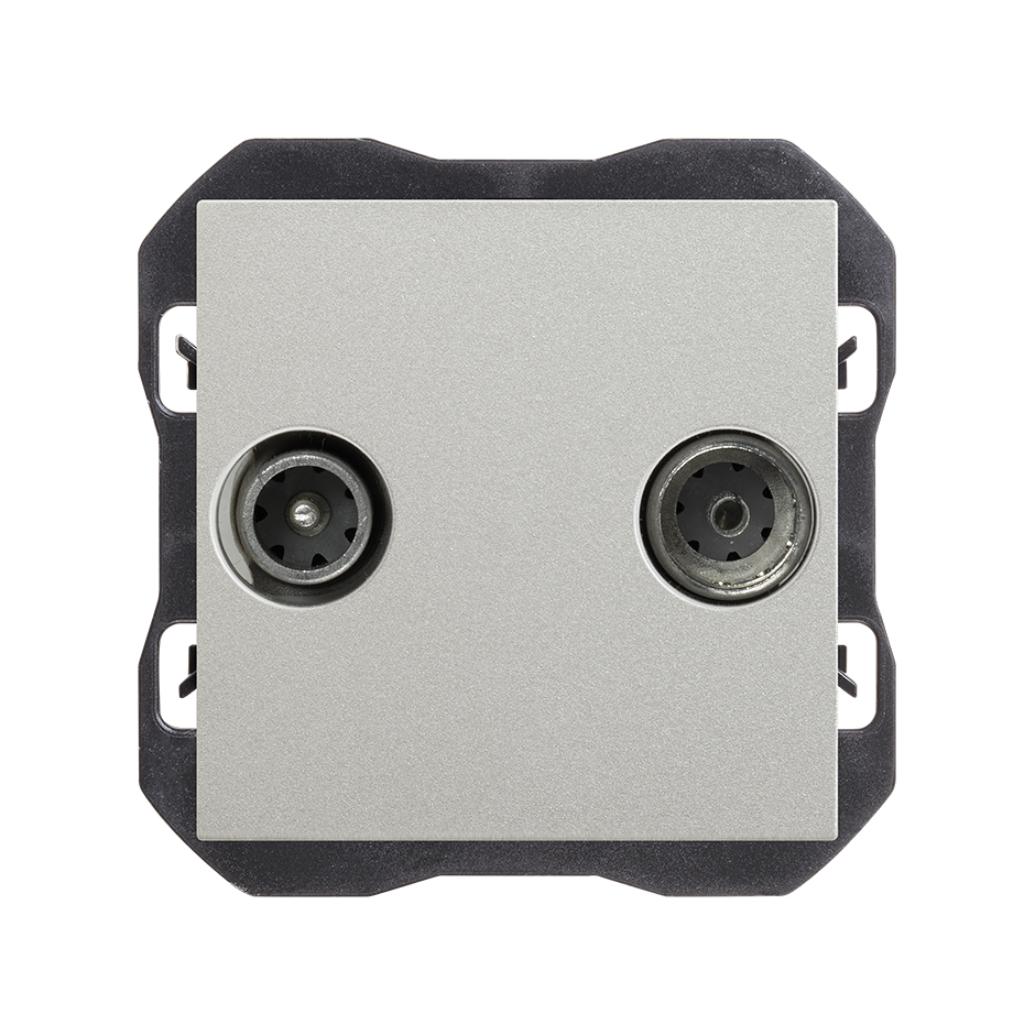 R/TV+SAT signal socket outlet single aluminium Simon 270