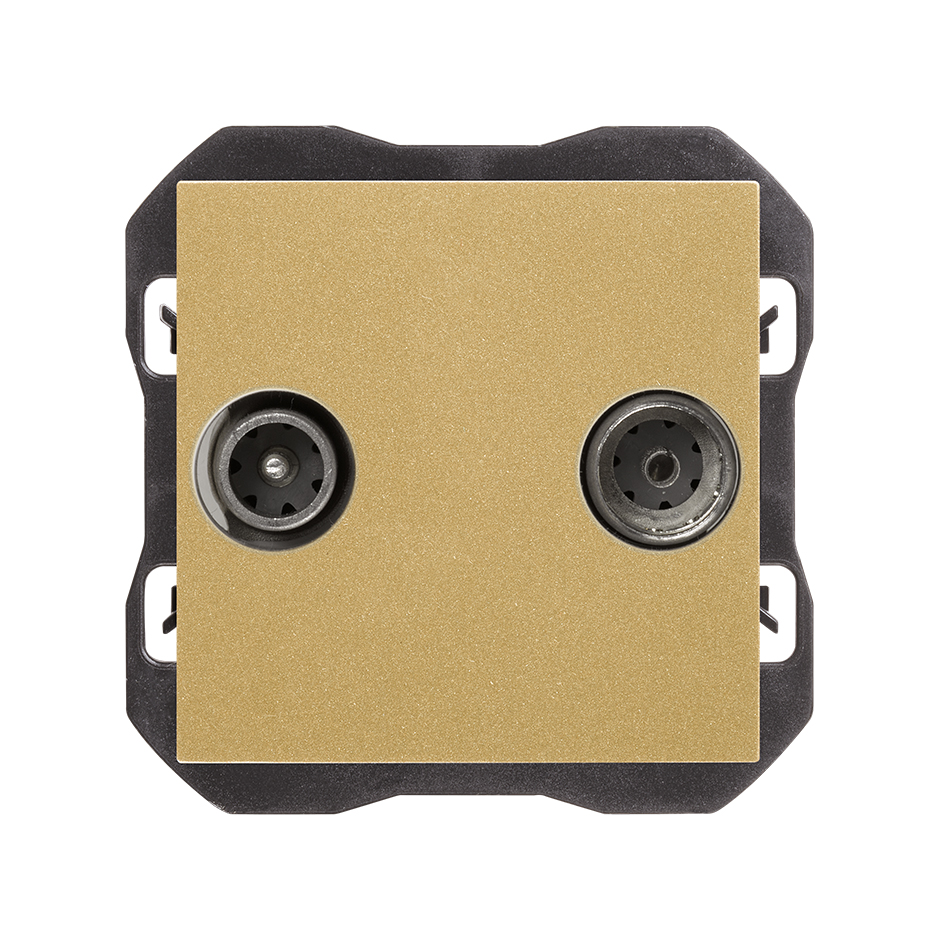 R/TV+SAT signal socket outlet single gold Simon 270