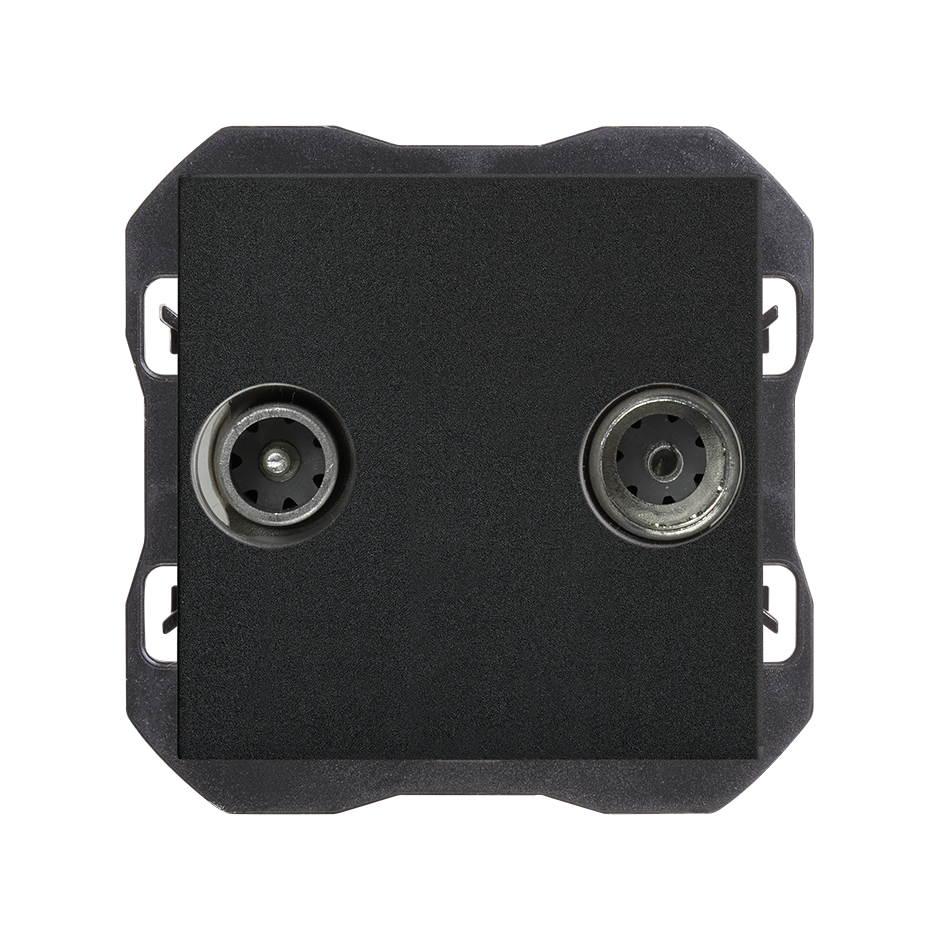 R/TV+SAT signal socket outlet intermediate matt black Simon 270