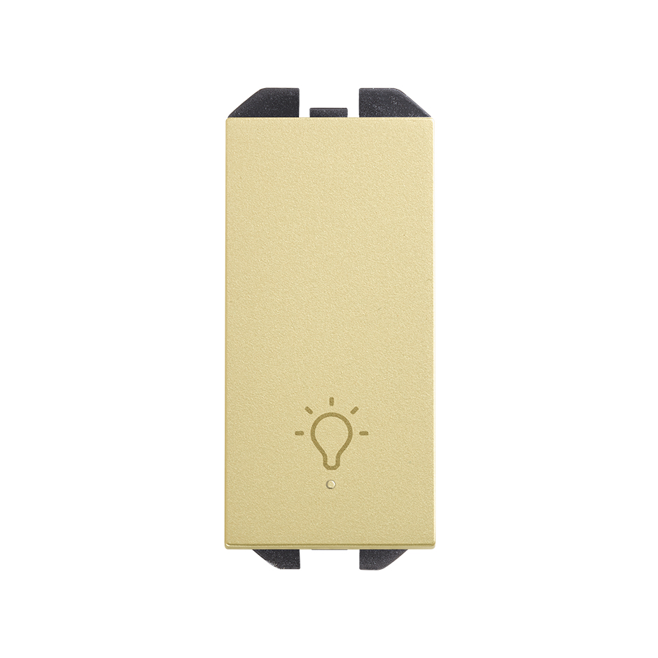 Push-button switch with light symbol 10A 230V~ slender rocker and fast terminal connection system bronze Simon 270