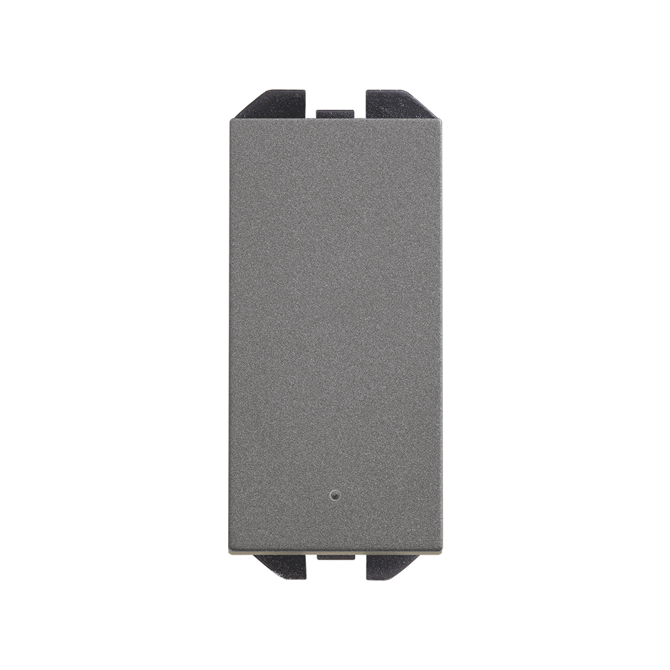 2-way switch 10AX 230V~ with slender rocker with built-in light and fast terminal connection system titanium Simon 270
