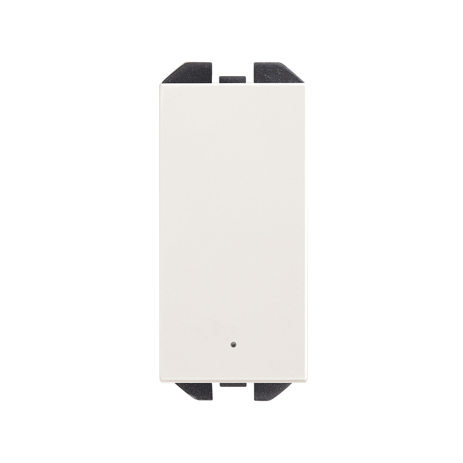 2-way switch 10AX 230V~ with slender rocker with built-in light and fast terminal connection system matt white Simon 270