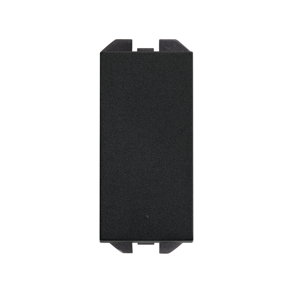 Permutateur à bouton-poussoir noir mat  10 AX 230 V~ avec touche étroite et système de bornage rapide Simon 270