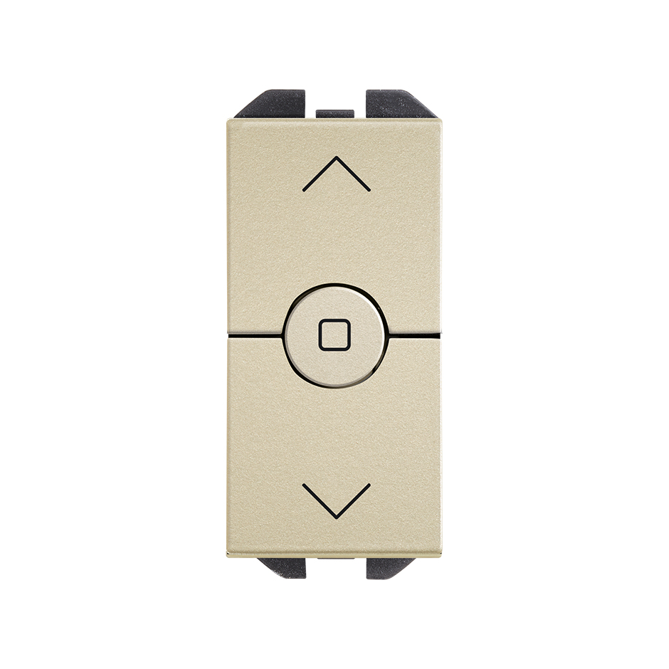 Blinds switch 230V~ with narrow rocker and 3 positions: up, down and stop champagne Simon 270