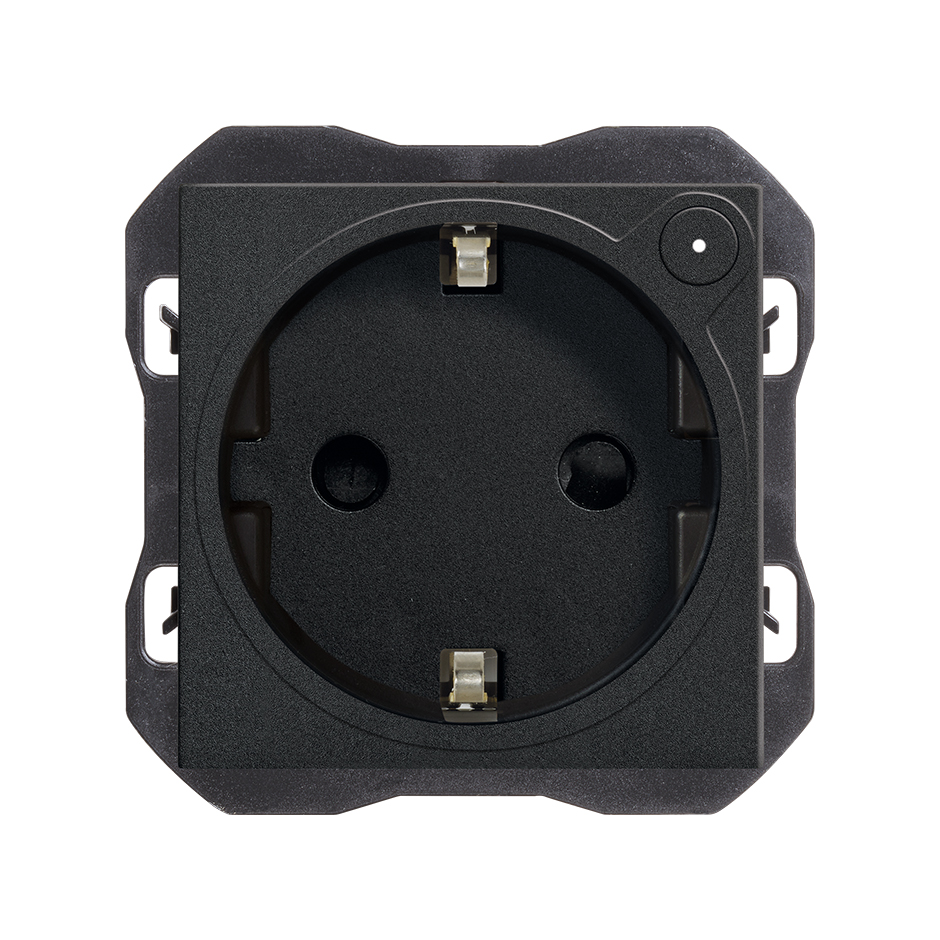 Prise schuko Simon iO 16A 230V~ avec système de raccordement à vis noir mat Simon 270