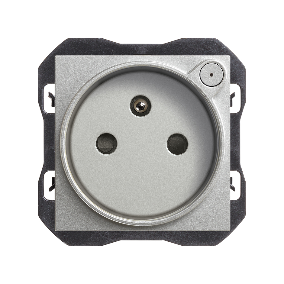 iO French socket outlet 16A 230V~ aluminium Simon 270