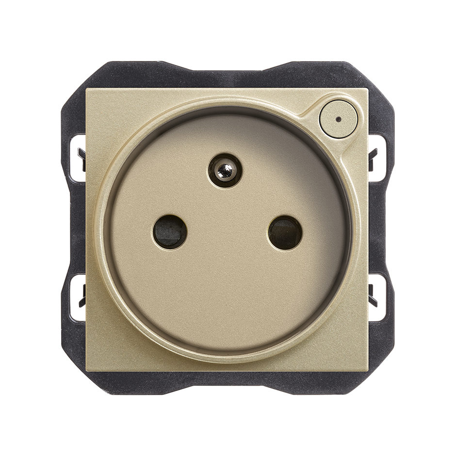 iO French socket outlet 16A 230V~ champagne Simon 270