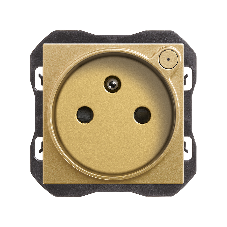 iO French socket outlet 16A 230V~ gold Simon 270