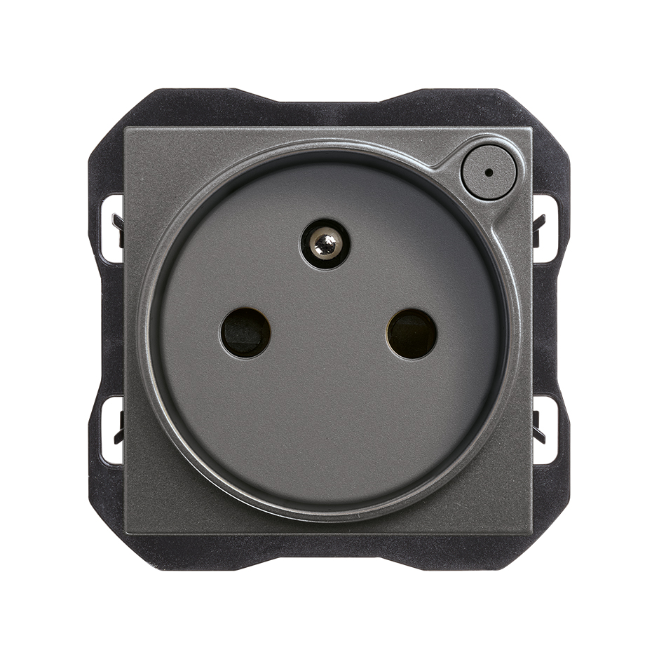 iO French socket outlet 16A 230V~ titanium Simon 270
