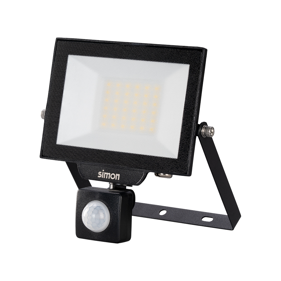PROYECTOR LED PIR 30W 3000 LÚMENES LUZ NEUTRA 4000K IP44 Simon
