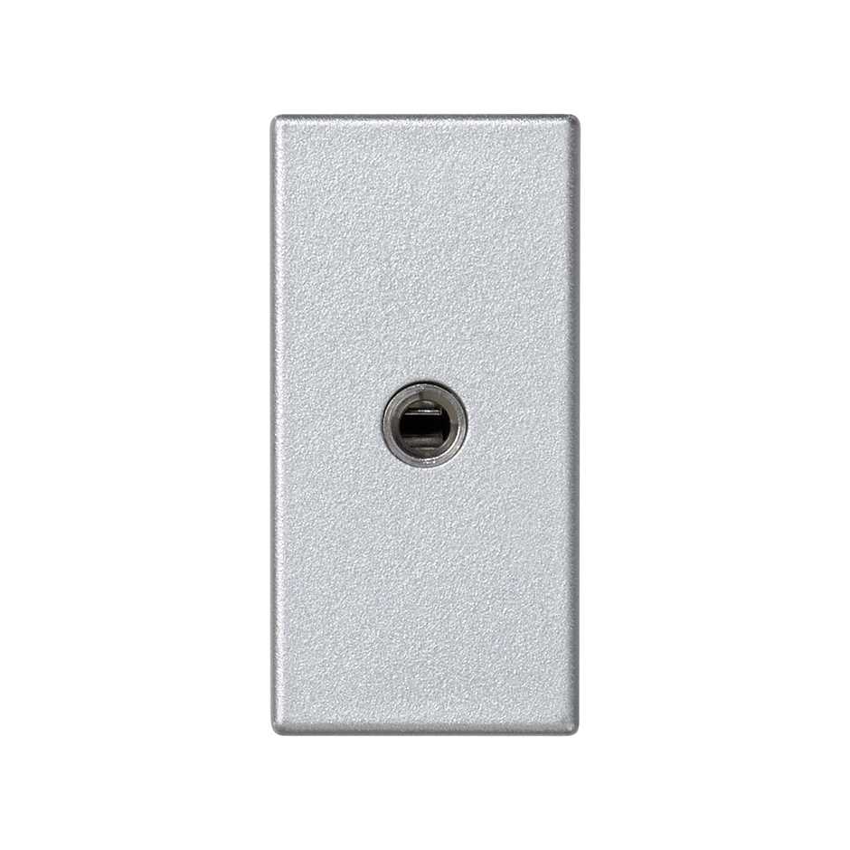Conector Mini-Jack hembra con placa embellecedora aluminio Simon K45