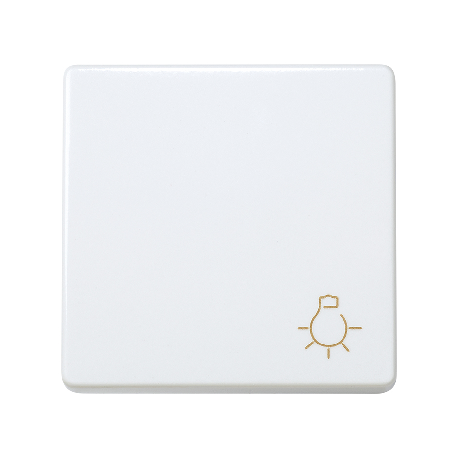 Botão de pressão com gravação luz 10 A 250 V~ e sistema de ligação rápida de bornes branco Simon 27 Play