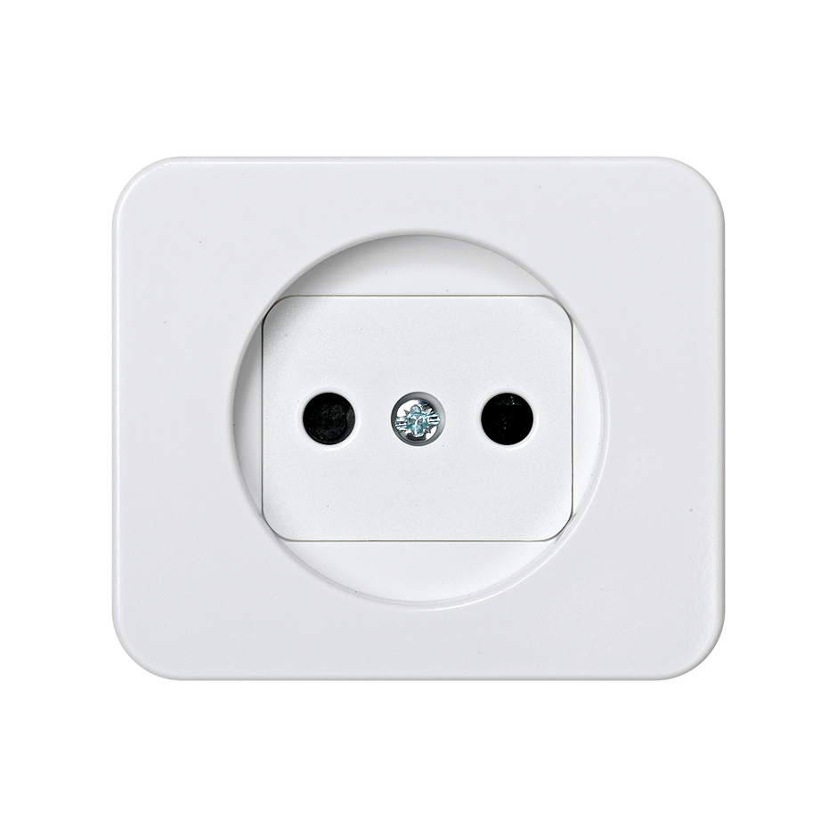 Cover with safety device for two-pole socket outlet white Simon 75