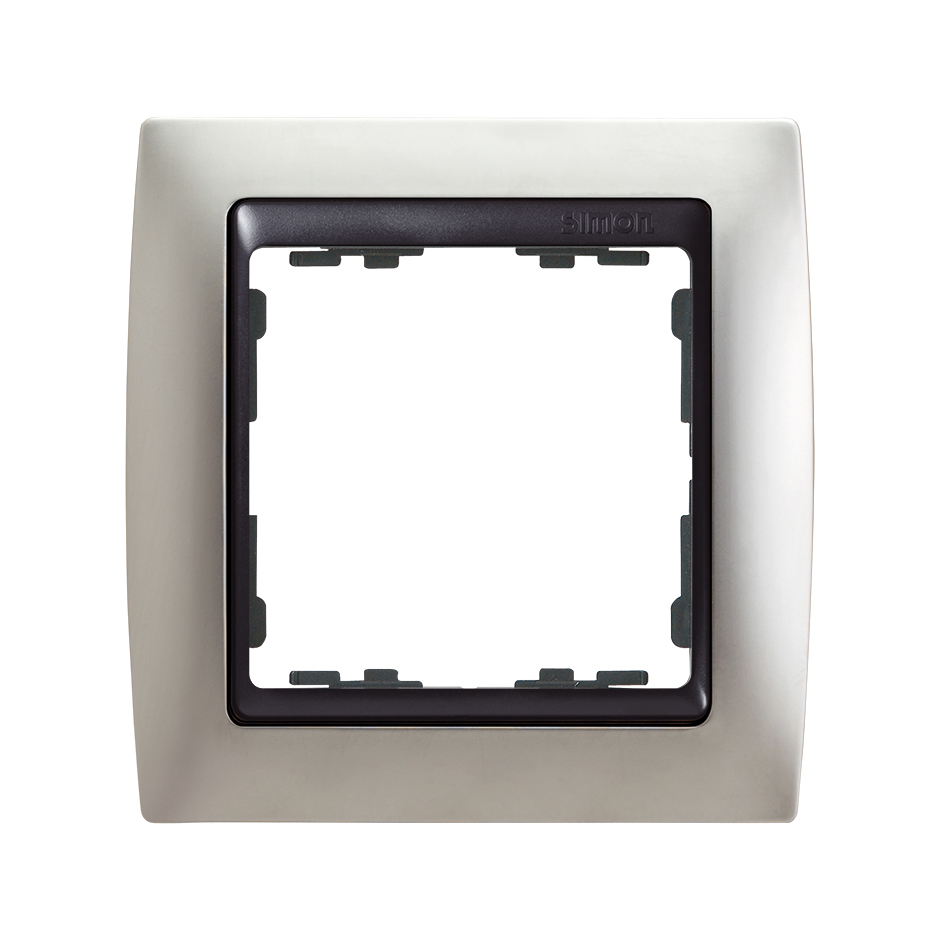 Frame for 1 element matt aluminium interior graphite Simon 82