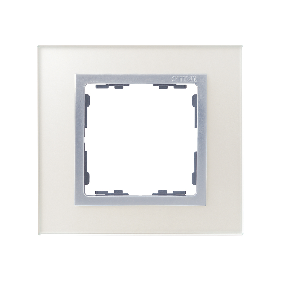 Frame for 1 element silver glass interior aluminium Simon 82 Nature