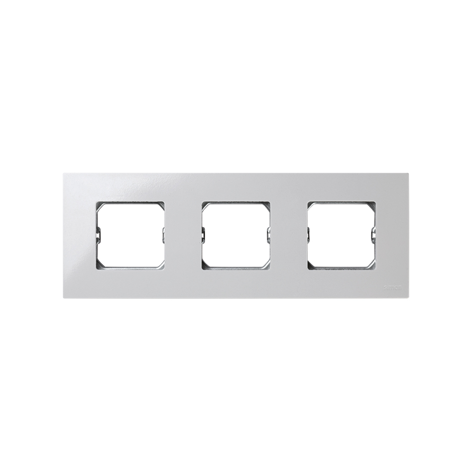 Cadre compact pour 3 éléments blanc avec châssis Simon 27 Play