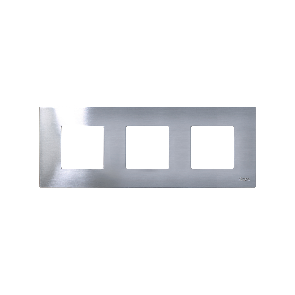 Interchangeable case for 3 elements frame stainless steel Simon 27 Play