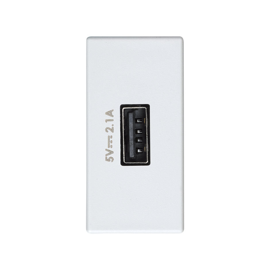 USB charger 5V DC 2.1A type A female white Simon 27 Play