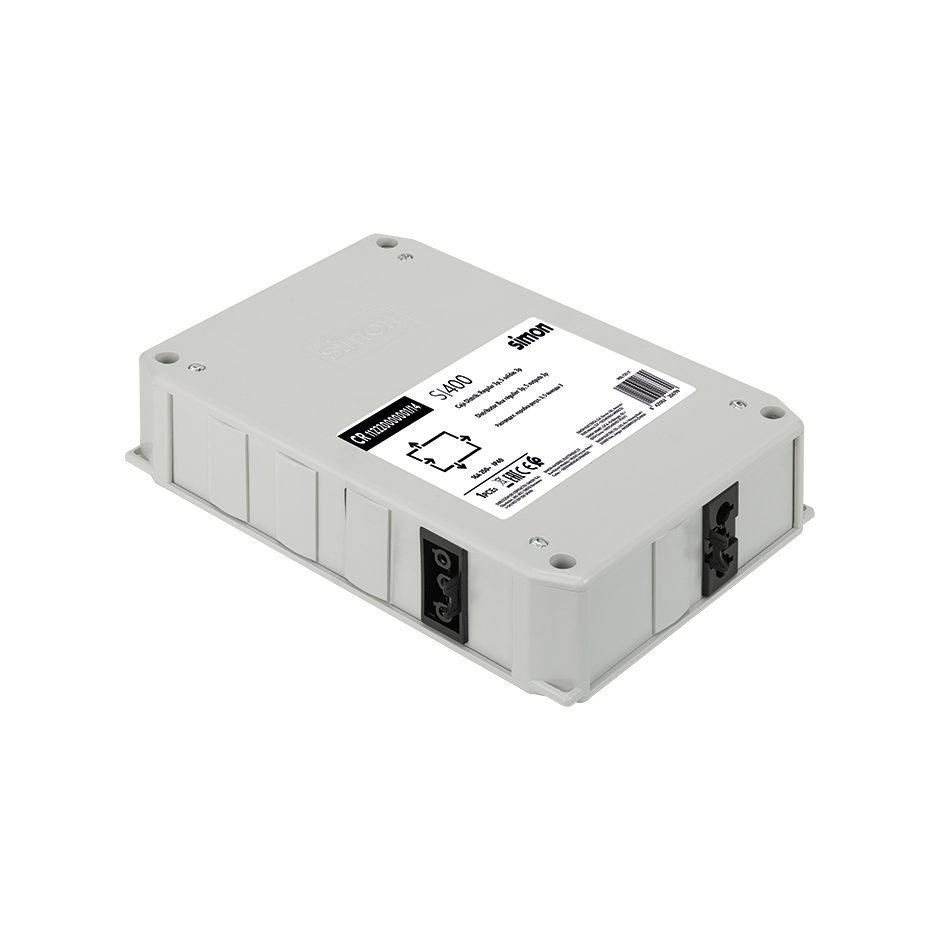 Distribution box of 1 standard circuit with 1 input of 3 poles with Wieland GST18i figure and 3 outputs of 3 poles