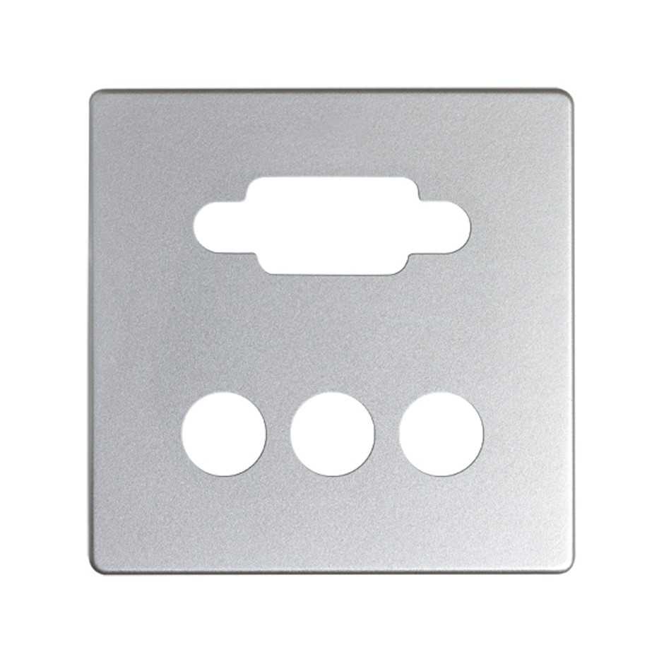 Placa para conector VGA + 3RCA aluminio Simon 82