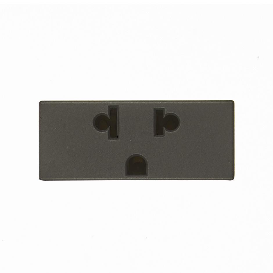 Toma de corriente euroamericana 2P+T 15A 127-120V~ grafito Simon 25 plus