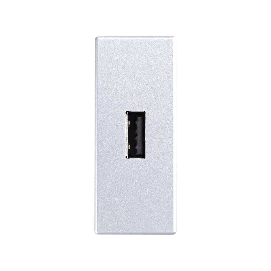 Conector USB para datos de 1 módulo aluminio Simon 82