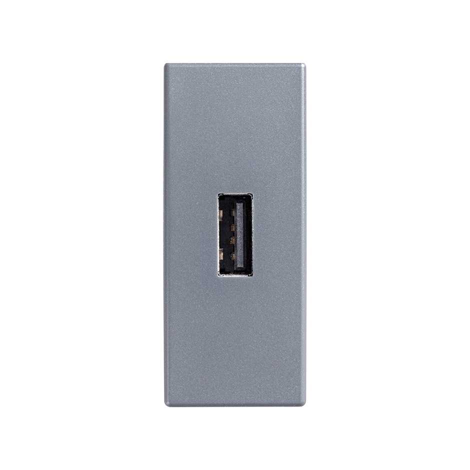 Conector USB para datos de 1 módulo grafito Simon 82