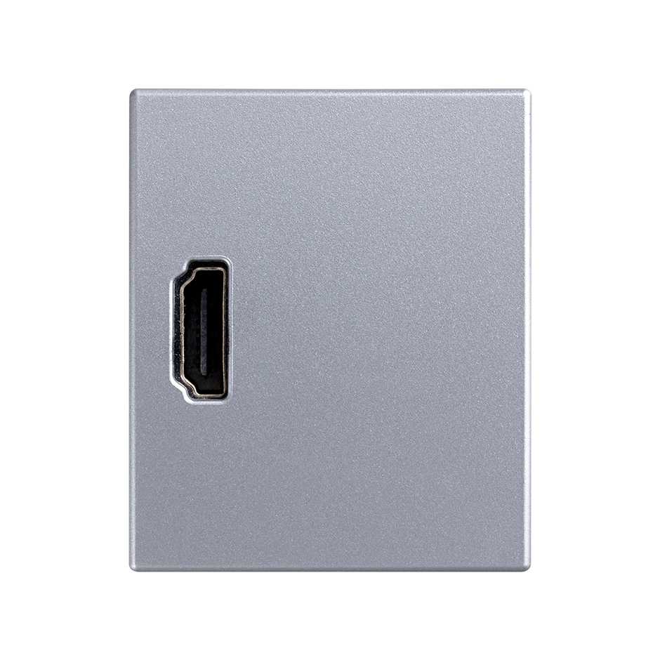 Conector HDMI para datos de 1 módulo aluminio Simon 82