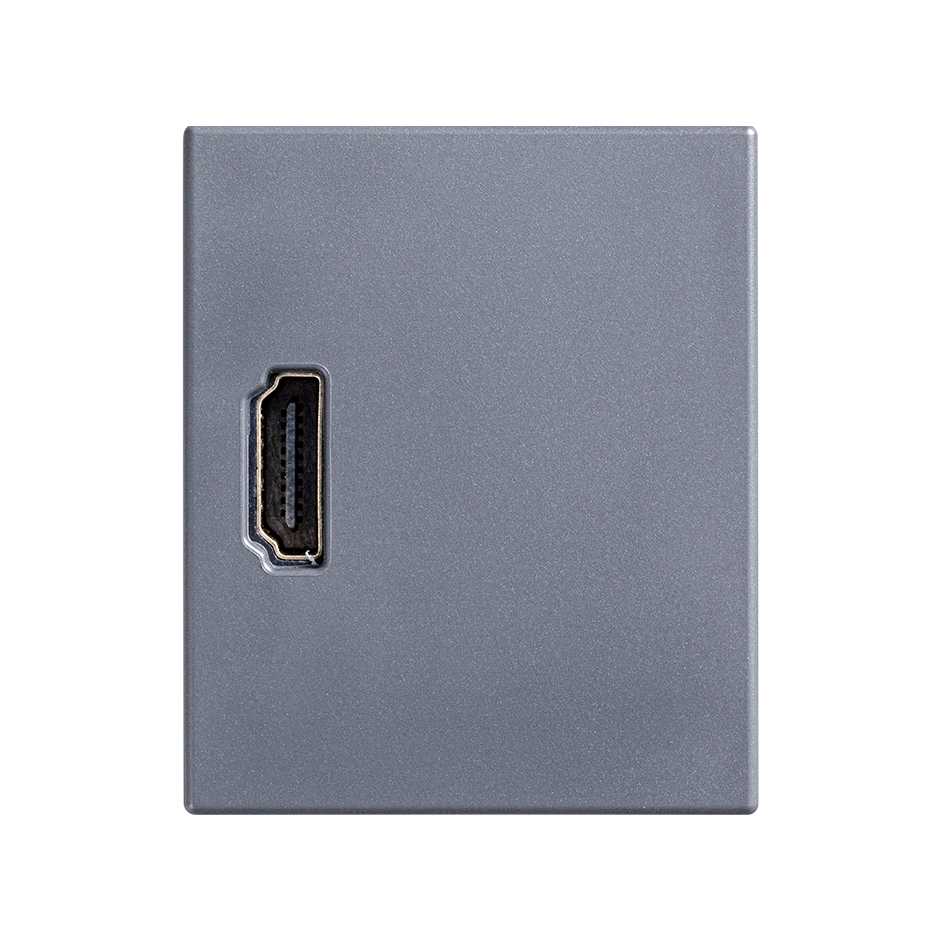 Conector HDMI para datos de 1 módulo grafito Simon 82