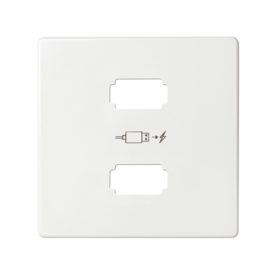 Enjoliveur chargeur 2xusb type a blanc Simon 82 Detail