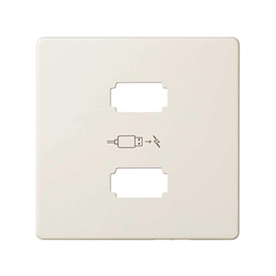 Enjoliveur chargeur 2xusb type a ivoire Simon 82 Detail