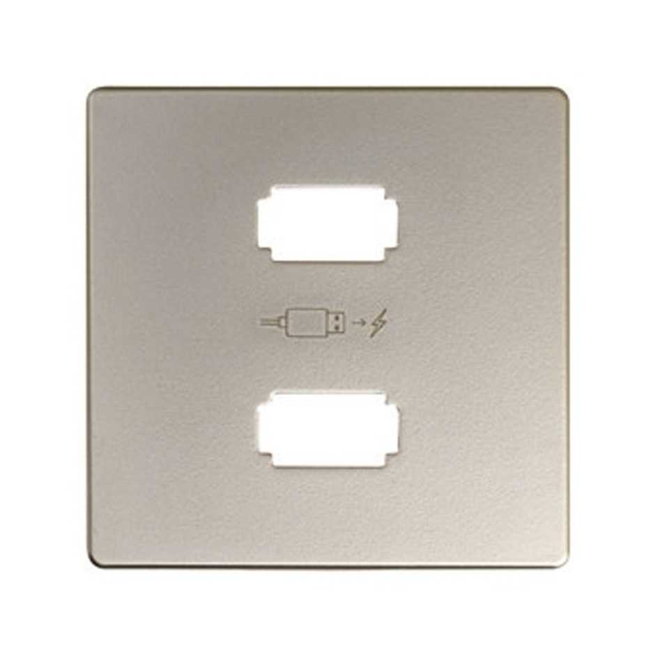 Plate for USB charger 2 connectors 5V DC type A champagne Simon 82