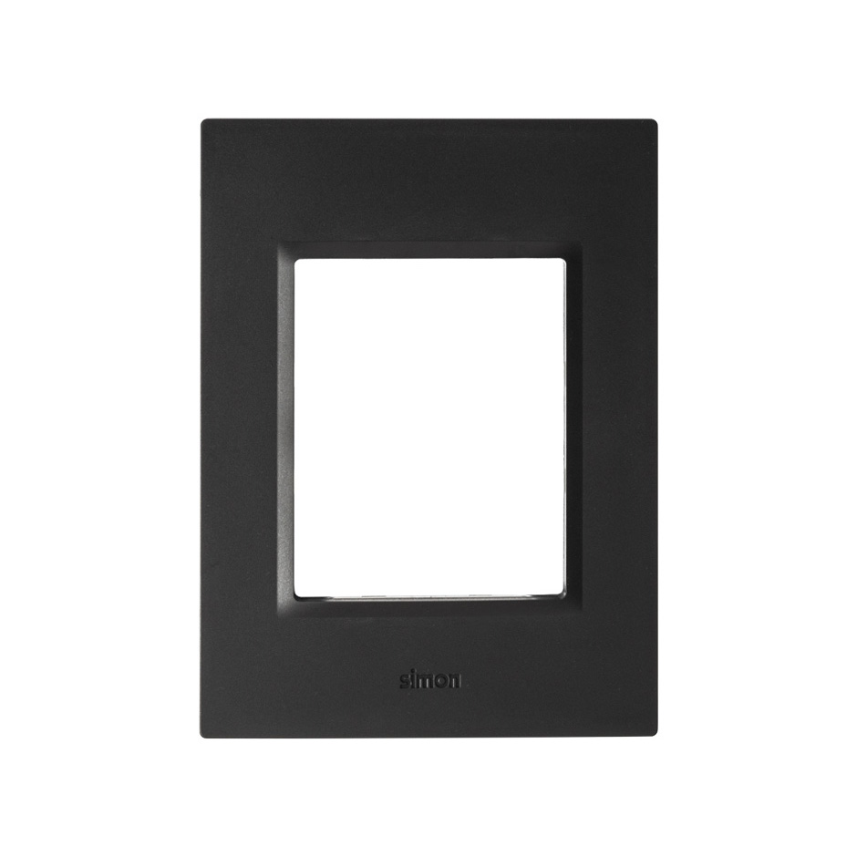 Placa de 3 módulos color grafito con chasis Simon 82 Prisma