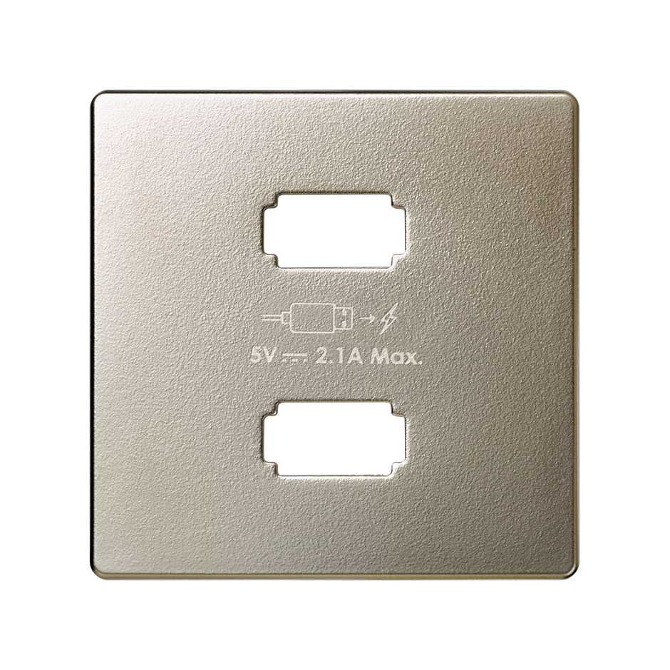 Plate for USB charger 2 connectors 5V DC 2.1 A Type A champagne Simon 82