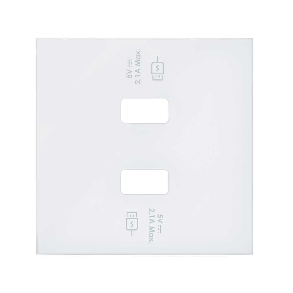 Cover for USB charger with 2 fast charging connections matt white Simon 100