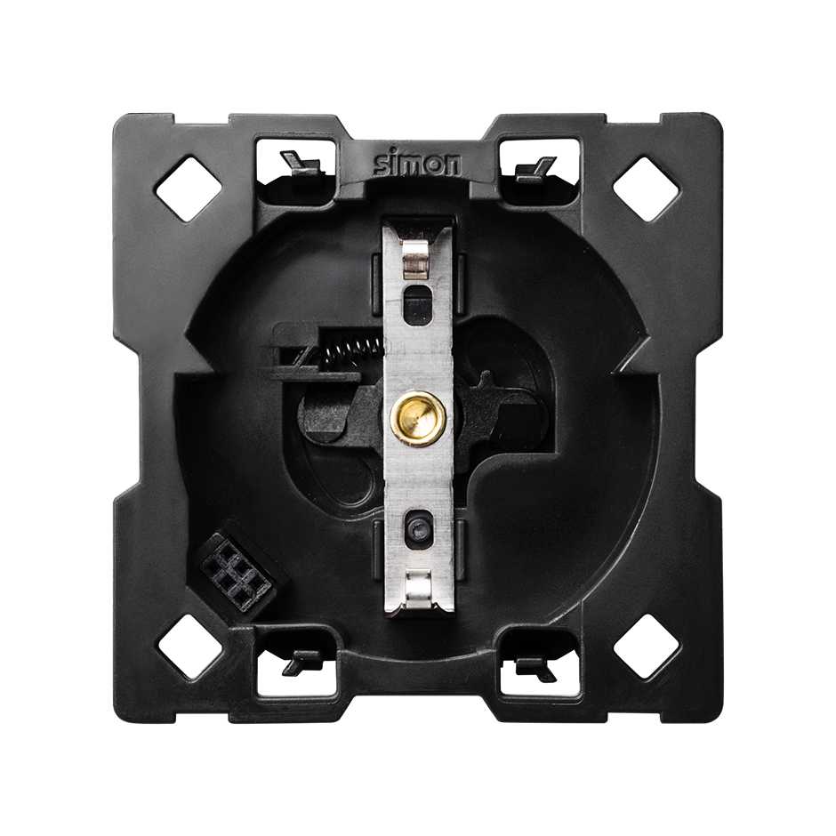 Base de tomada schuko Simon iO 16 A 230 V~ com sistema de ligação de bornes por parafuso Simon 100
