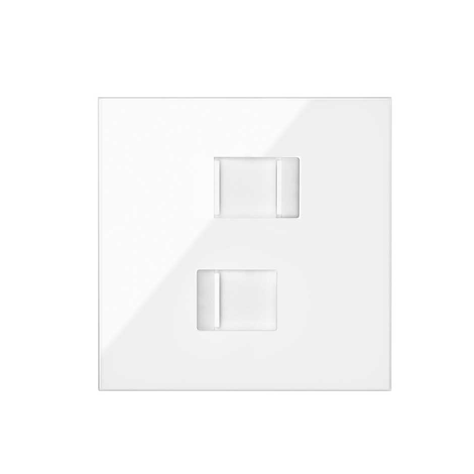 Kit front para 1 elemento con 2 conectores RJ45 blanco brillante Simon 100