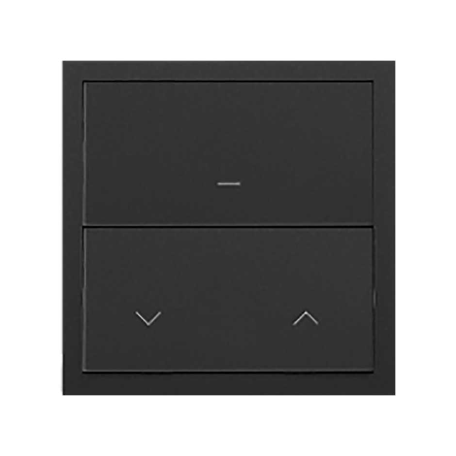 Front kit for 1 element with 1 Simon iO blinds switch matt black Simon 100