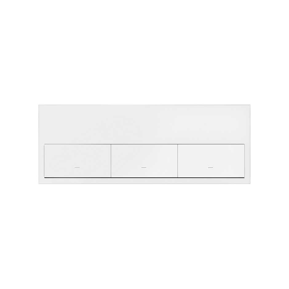 Kit front horizontal para 3 elementos con 3 teclas blanco mate Simon 100