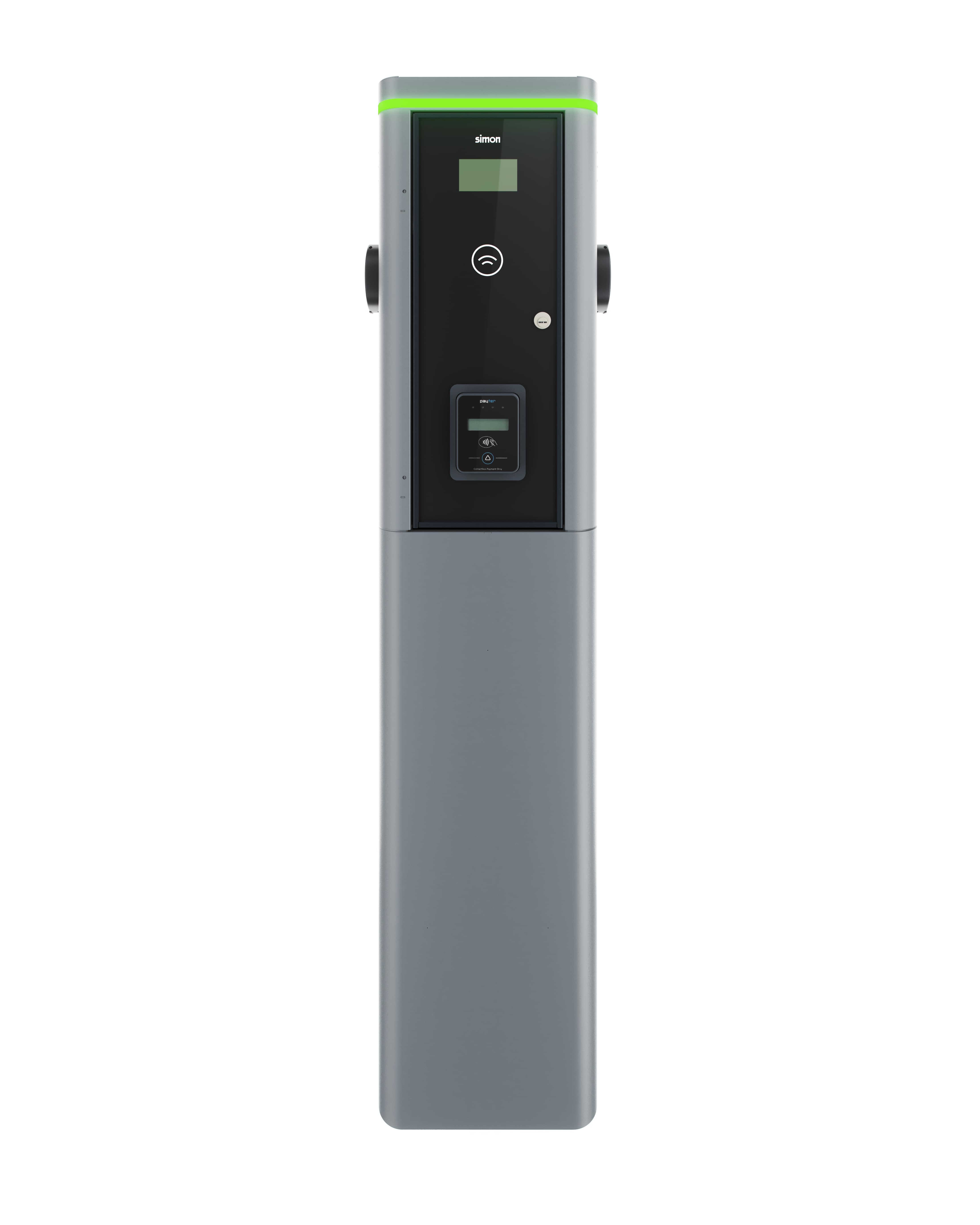 Simon NEON Charging Point Column with 2 T2 Sockets 22 kW Three-phase - Max. 44 kW + 4G Modem + POS Terminal