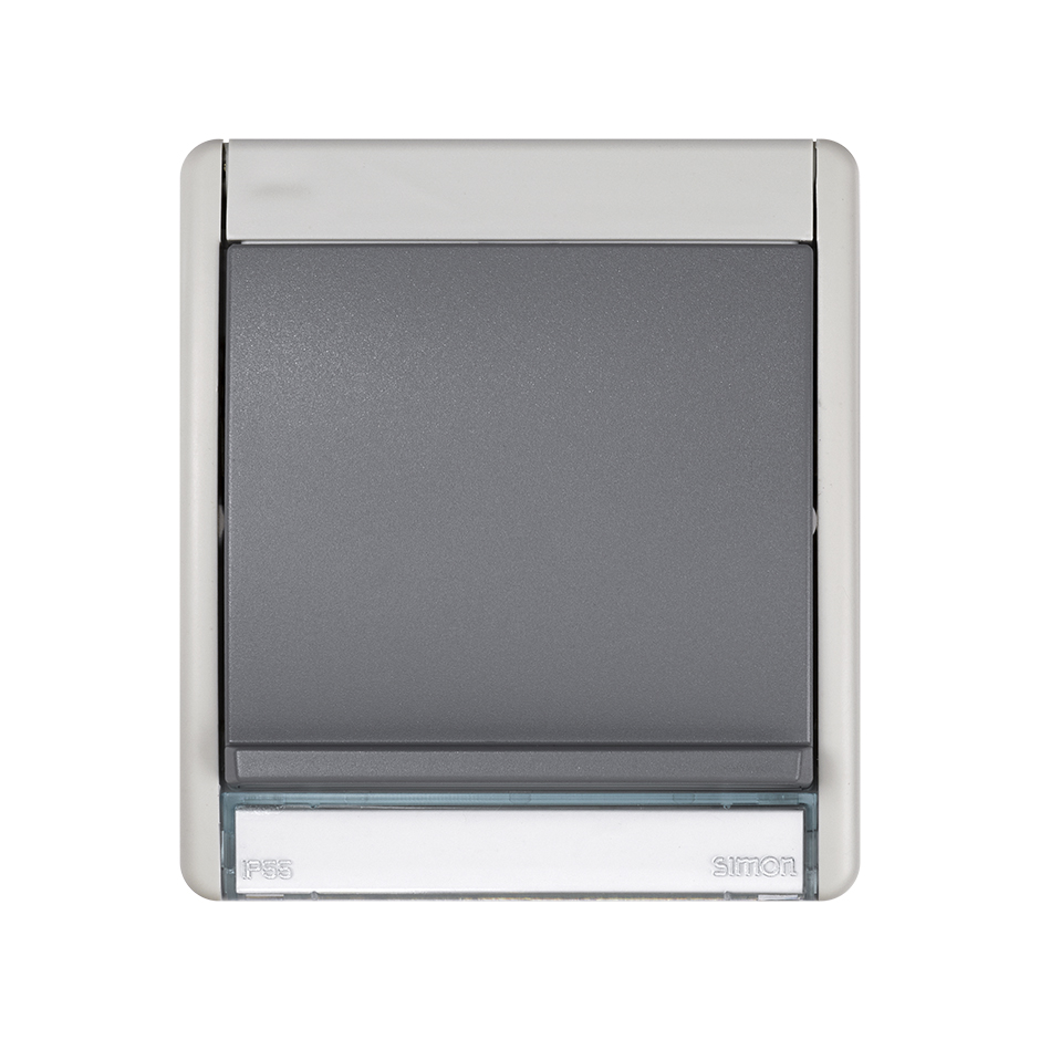 Tomada intermediária modular de sinal TV IP55 cinza Simon Aqua