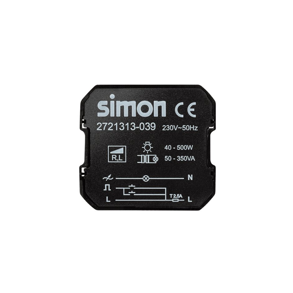 Motor dimmer pulsante regulador de luz de 2 módulos 200W Simon 27 Play