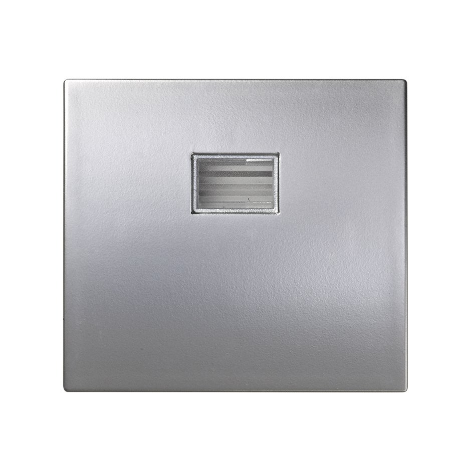 Single rocker with viewer aluminium Simon 44 Aqua